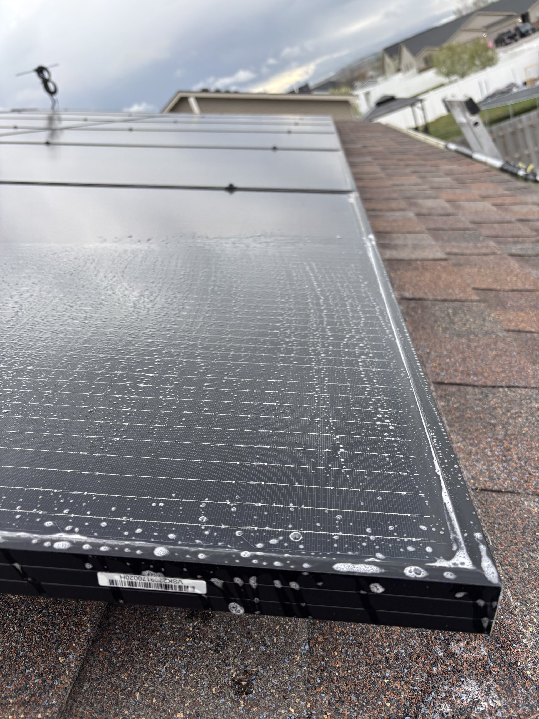 Rows of solar panels on a house roof